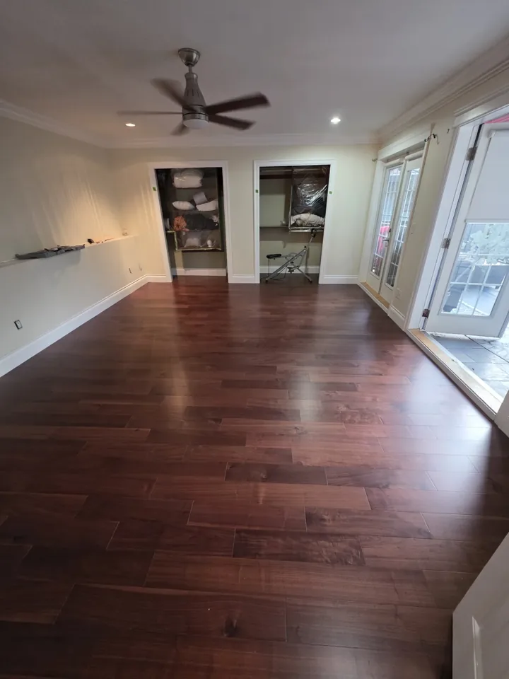 The same Westport bedroom after hardwood installation