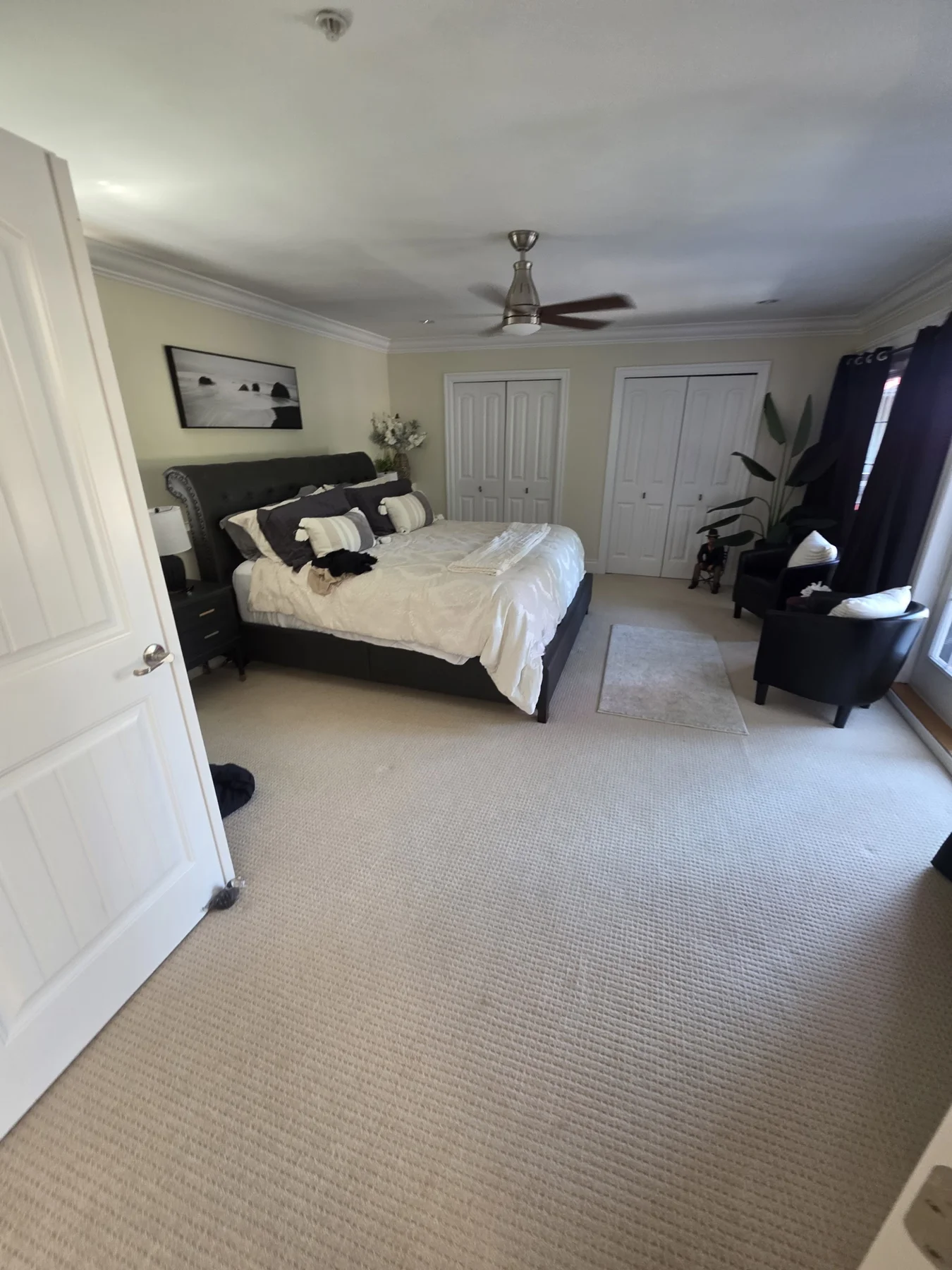 The master bedroom with its original carpet.